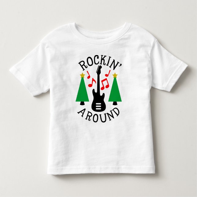 T-shirt Pour Les Tous Petits Rockin' autour de l'arbre de Noël (Devant)