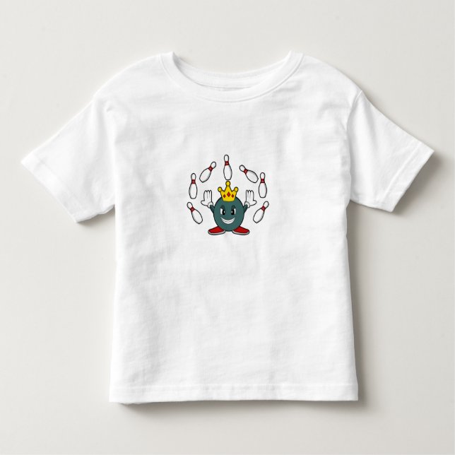 T-shirt Pour Les Tous Petits Roi à Bowling avec épingle de Bowling (Devant)