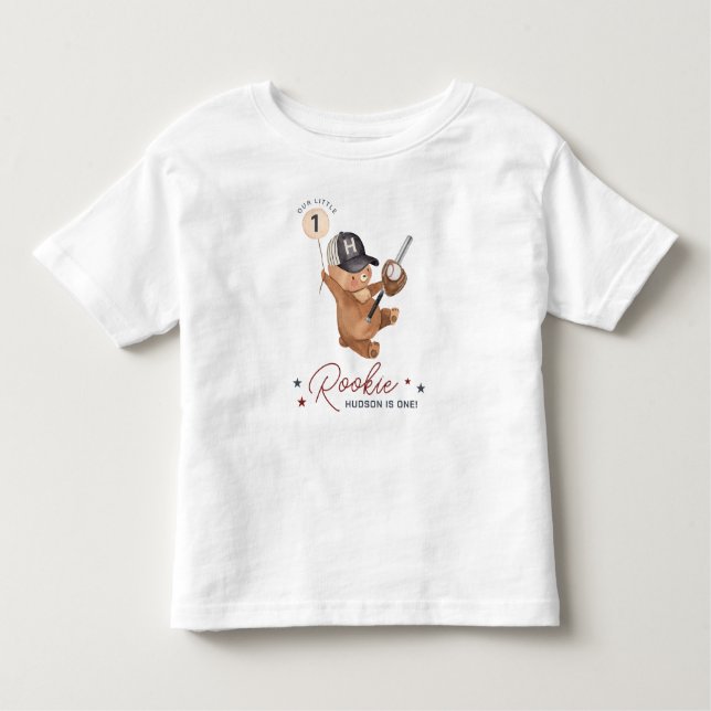 T-shirt Pour Les Tous Petits Rookie 1er Ours d'anniversaire (Devant)