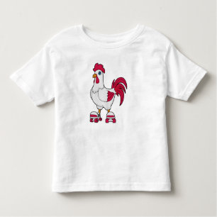 T-shirt Pour Les Tous Petits Rooster à Patinage en ligne avec Roller skates