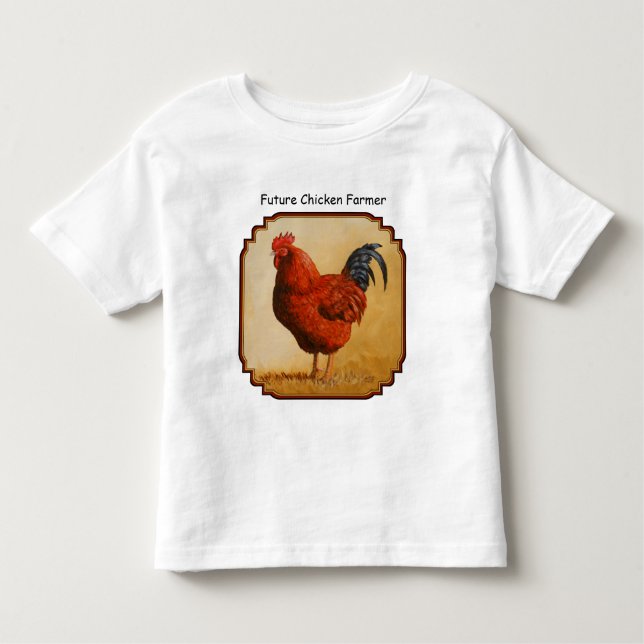 T-shirt Pour Les Tous Petits Rooster chicken de Rhode Island (Devant)