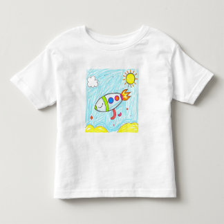 T-shirt Pour Les Tous Petits Roquette colorée Doodle Amusant Space Art