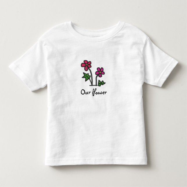 T-shirt Pour Les Tous Petits Rose fleur doux avec n'importe quel texte (Devant)