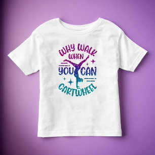 T-shirt Pour Les Tous Petits Roue de gymnastique Magenta Violet Turquoise  