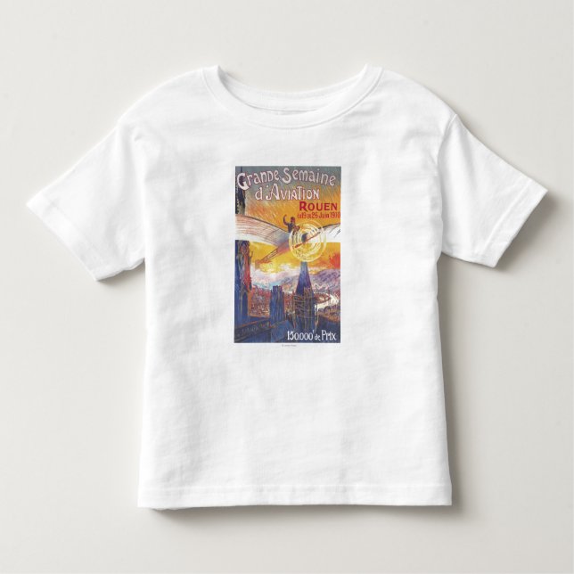 T-shirt Pour Les Tous Petits Rouen, France - pilote et avion (Devant)