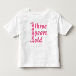 T-shirt Pour Les Tous Petits Rouffle rose Cute Baby Girl Trois ans Romper