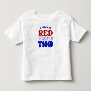 T-shirt Pour Les Tous Petits Rouge Blanc & Deux 4 juillet 2e fête d'anniversair