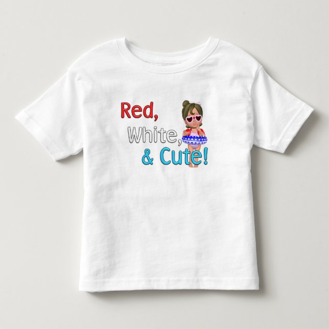 T-shirt Pour Les Tous Petits Rouge, blanc et mignon ! (Devant)