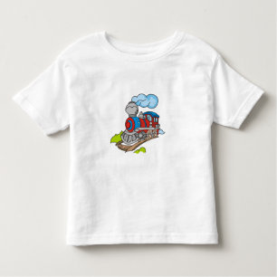 T-shirt Pour Les Tous Petits Rouge et train bleu