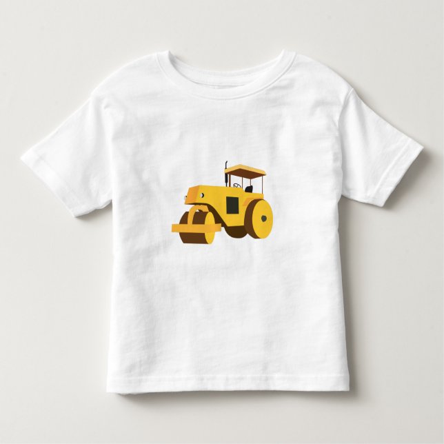 T-shirt Pour Les Tous Petits Rouleau Compresseur de Chantier (Devant)