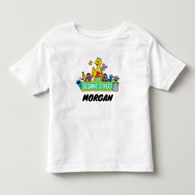 T-shirt Pour Les Tous Petits Rue Sésame | Ajouter Votre Nom (Devant)