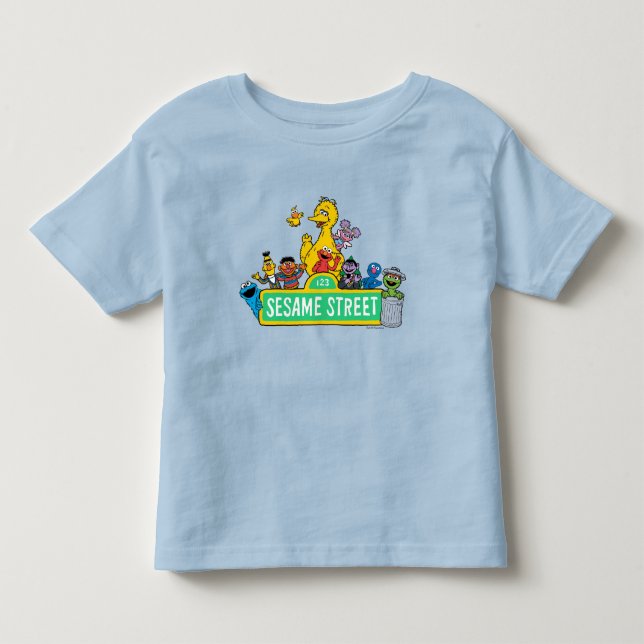 T-shirt Pour Les Tous Petits Rue Sésame | Couleur complète avec Pals (Devant)