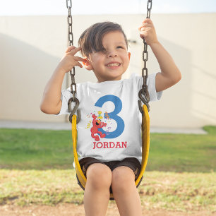 T-shirt Pour Les Tous Petits Rue Sésame   Elmo - Anniversaire Arc-en-ciel