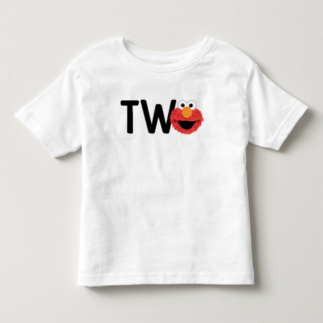 T-shirt Pour Les Tous Petits Rue Sésame | Elmo Face Je suis deux Anniversaire (Devant)