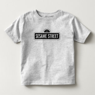T-shirt Pour Les Tous Petits Rue Sésame   Logo B&W