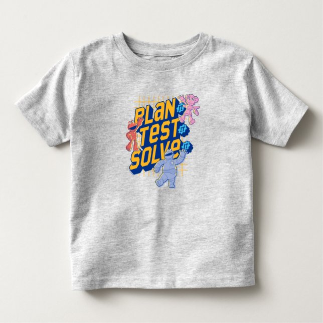 T-shirt Pour Les Tous Petits Rue Sésame | Méca Builders Plan Test Solve (Devant)