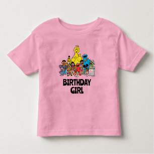 T-shirt Pour Les Tous Petits Rue Sésame Sesame Pals Fille d'anniversaire