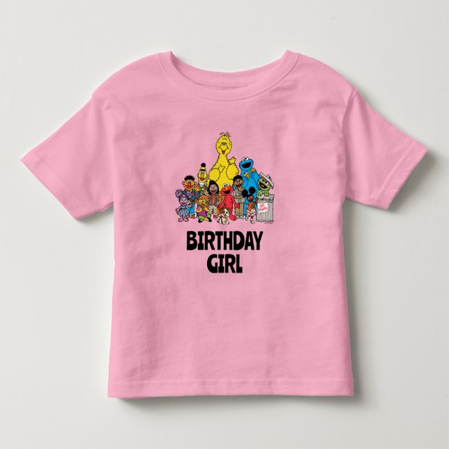 T-shirt Pour Les Tous Petits Rue Sésame | Sesame Pals Fille d'anniversaire (Devant)
