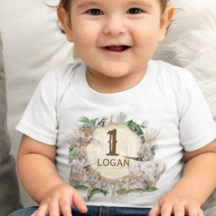 T-shirt Pour Les Tous Petits Safari Animal Babies Jungle Baby Age Name Toddler