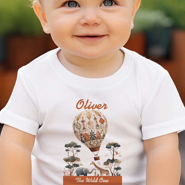 T-shirt Pour Les Tous Petits Safari Wild Montgolfière Anniversaire  (Créateur téléchargé)