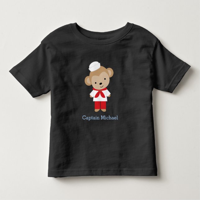 T-shirt Pour Les Tous Petits Sailor Singe Personnalisé (Devant)