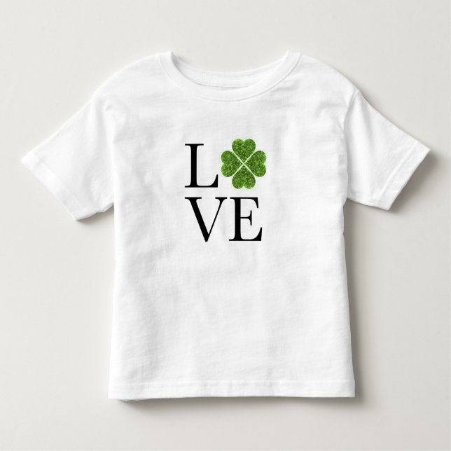 T-shirt Pour Les Tous Petits Saint Patrick | Amour | shamrock de parties scinti (Devant)