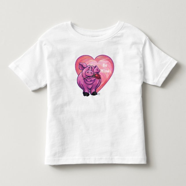 T-shirt Pour Les Tous Petits Saint Valentin au cochon (Devant)