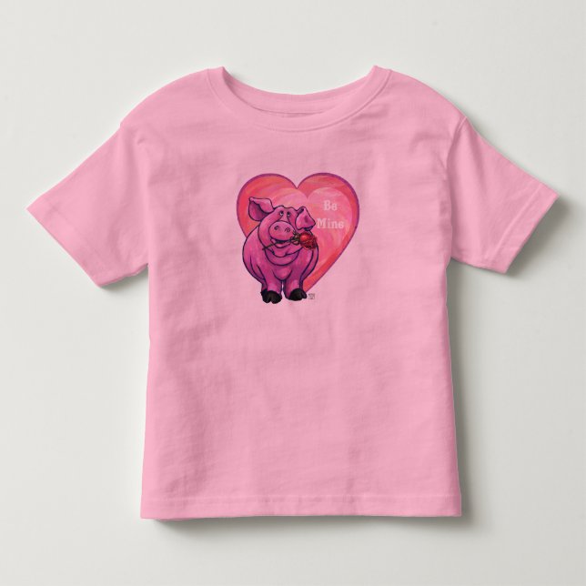 T-shirt Pour Les Tous Petits Saint Valentin au cochon (Devant)