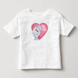 T-shirt Pour Les Tous Petits Saint Valentin Poméranie Blanche