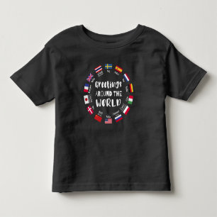 T-shirt Pour Les Tous Petits Salutations autour du monde, Bonjour dans toutes l