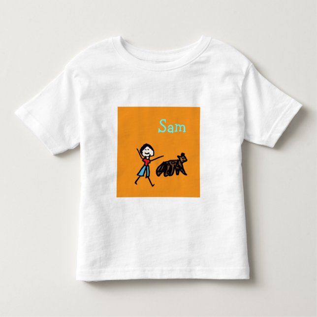 T-shirt Pour Les Tous Petits Sam et son chien - Customisé (Devant)