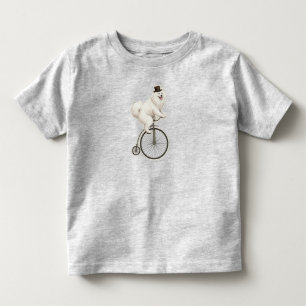T-shirt Pour Les Tous Petits Samoyède vintage sur un vélo à grand-bi