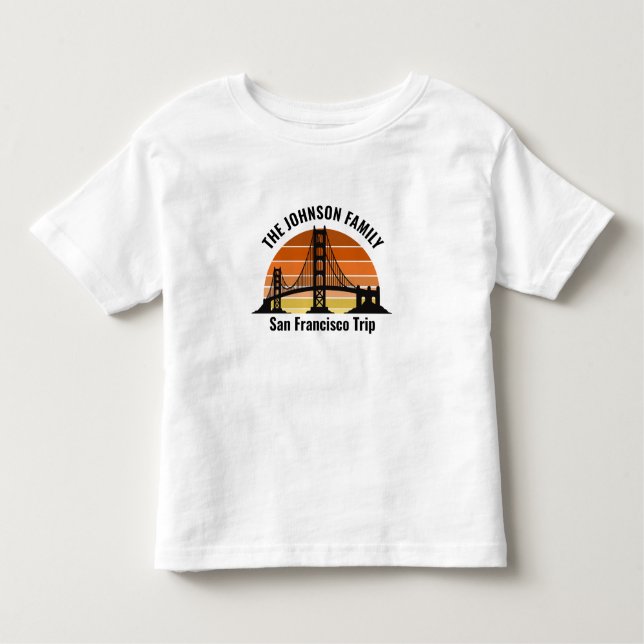 T-shirt Pour Les Tous Petits San Francisco Bridge Coucher de soleil Voyage pers (Devant)