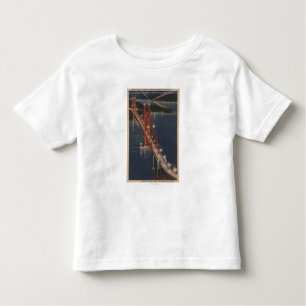 T-shirt Pour Les Tous Petits San Francisco, CA - vue de nuit de Golden Gate