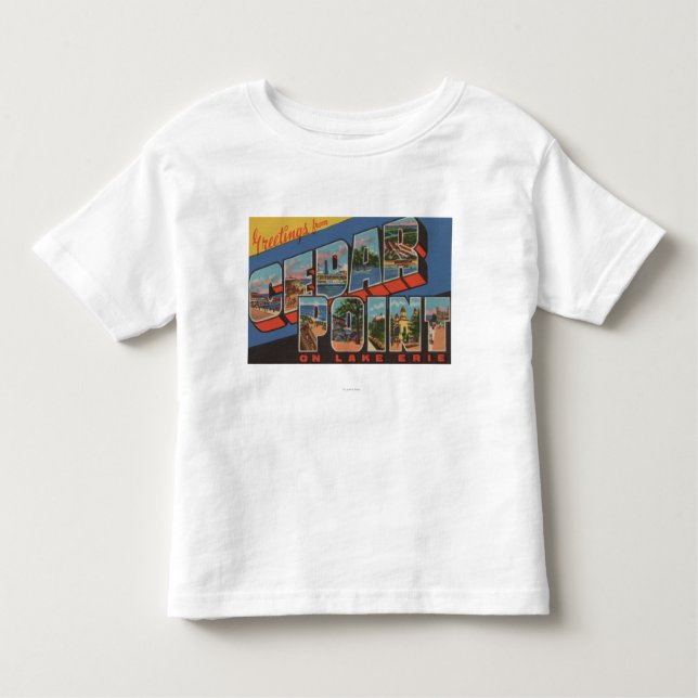 T-shirt Pour Les Tous Petits Sandusky, Ohio - le lac Érié - point de cèdre (Devant)