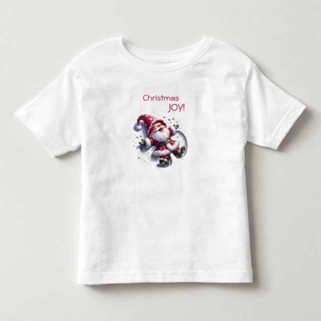 T-shirt Pour Les Tous Petits Santa Gnome Snow Angels - Christmas Joy! (Devant)