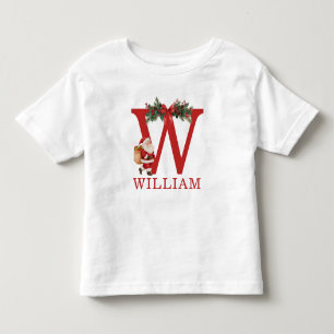 T-shirt Pour Les Tous Petits Santa Monogrammé et Nom Famille Assortis