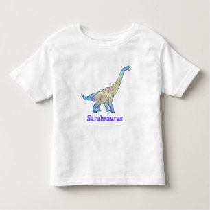 T-shirt Pour Les Tous Petits Sarah Saurus Brachiosaurus coloré Dinosaure Art