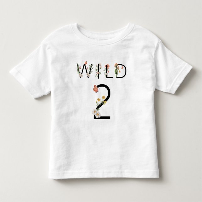 T-shirt Pour Les Tous Petits Sauvage 2 Fleurs Sauvages 2e Anniversaire (Devant)