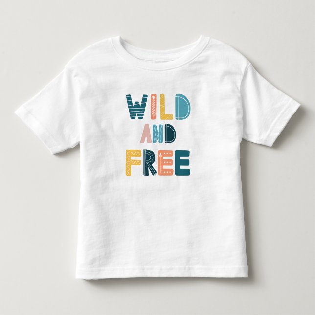 T-shirt Pour Les Tous Petits Sauvage et libre (Devant)