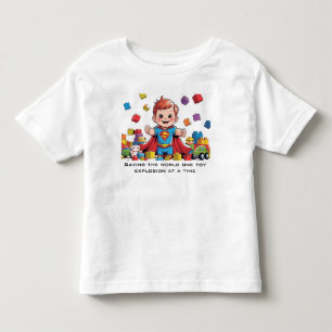 T-shirt Pour Les Tous Petits Sauver le Monde une Explosion de Jouets à la Fois
