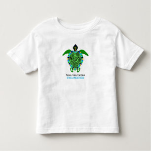 T-shirt Pour Les Tous Petits Save Sea TURTLES - Graphique animal en voie de dis