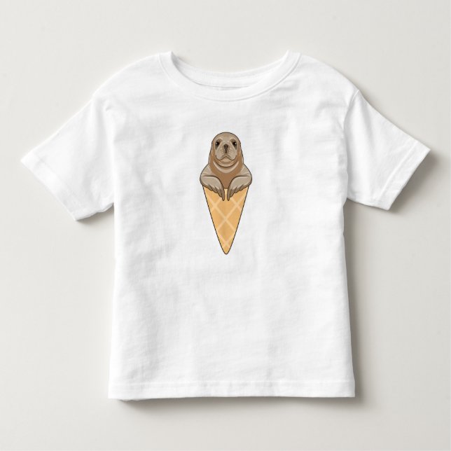 T-shirt Pour Les Tous Petits Sceau avec cône de crème glacée (Devant)