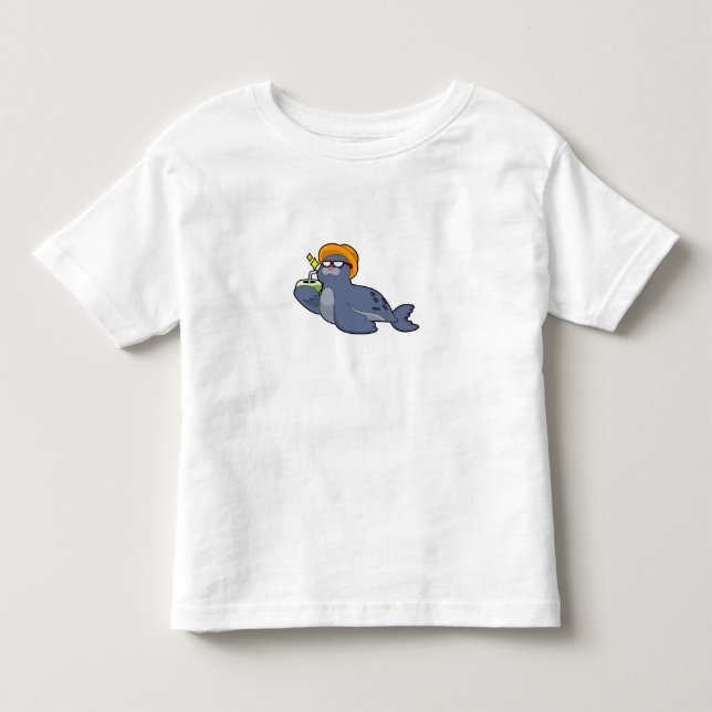 T-shirt Pour Les Tous Petits Sceau avec noix de coco (Devant)