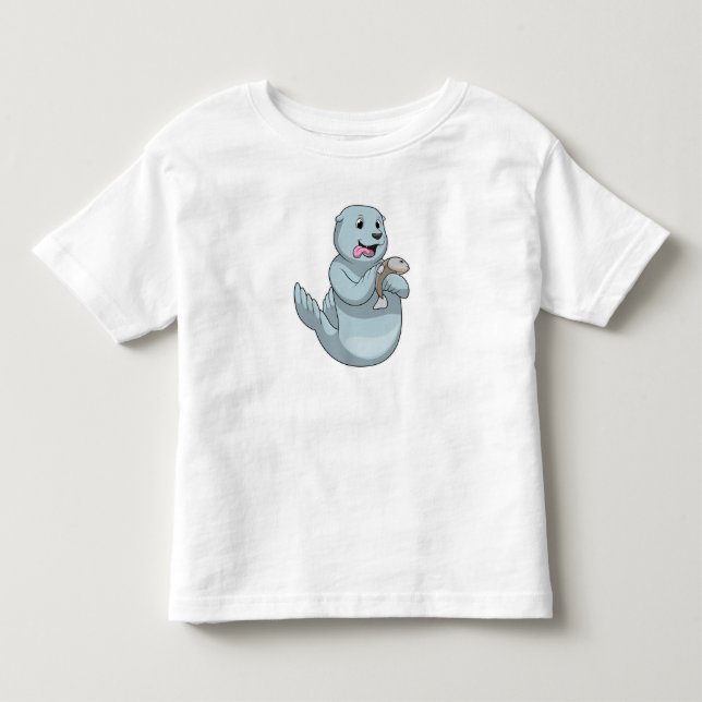 T-shirt Pour Les Tous Petits Sceau avec poisson (Devant)