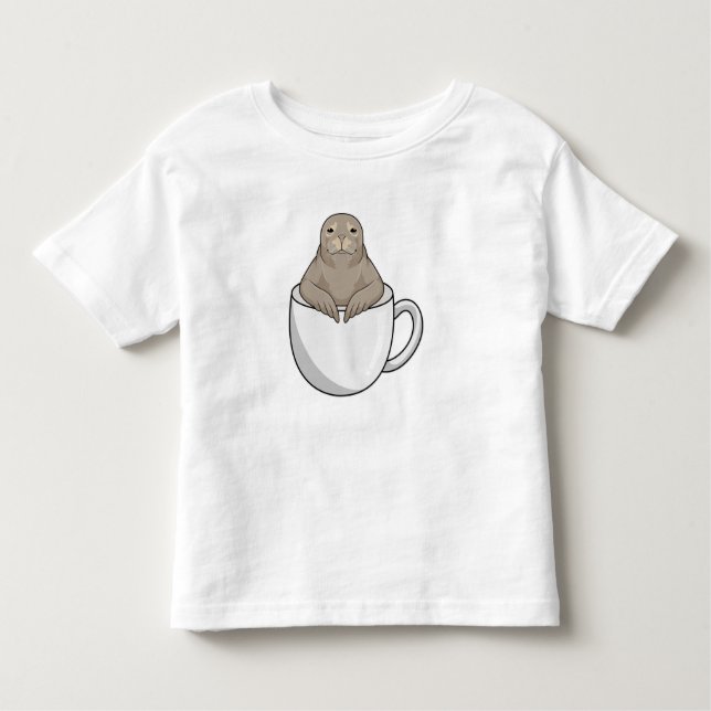 T-shirt Pour Les Tous Petits Sceau avec tasse de café (Devant)