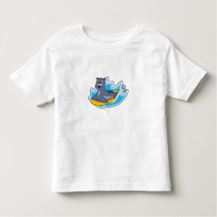 T-shirt Pour Les Tous Petits Sceau comme surfeur avec Surfboard