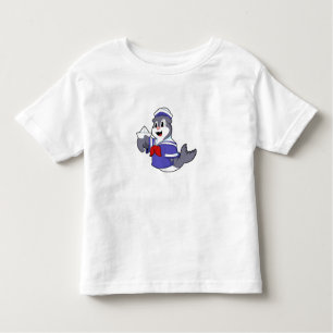 T-shirt Pour Les Tous Petits Sceller comme marin avec bateau