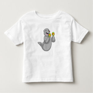 T-shirt Pour Les Tous Petits Sceller comme musicien avec Maracas
