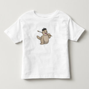 T-shirt Pour Les Tous Petits Sceller comme peintre avec pinceau